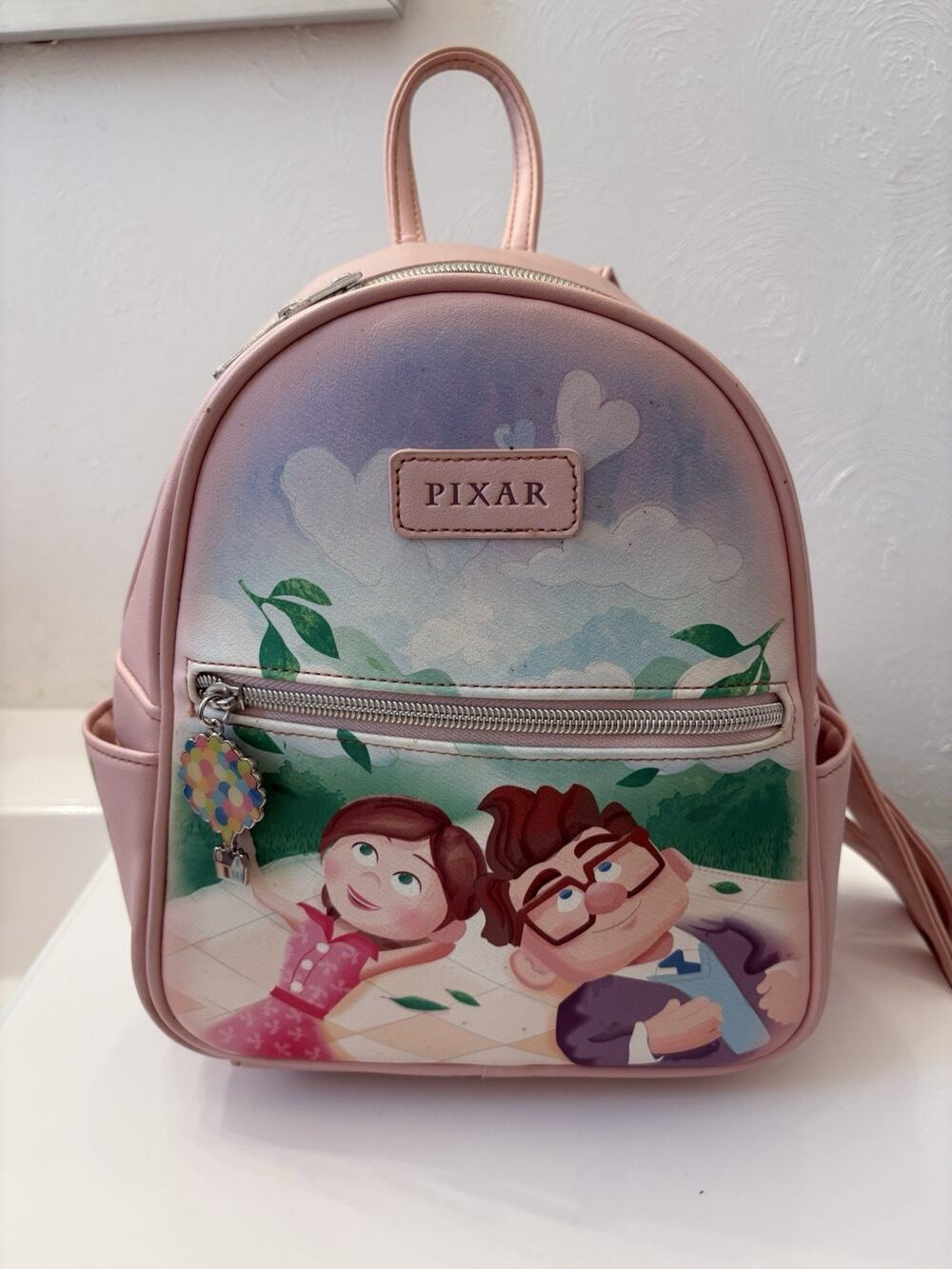 Loungefly Pixar Up Carl & Ellie Pink Mini Backpack Disney